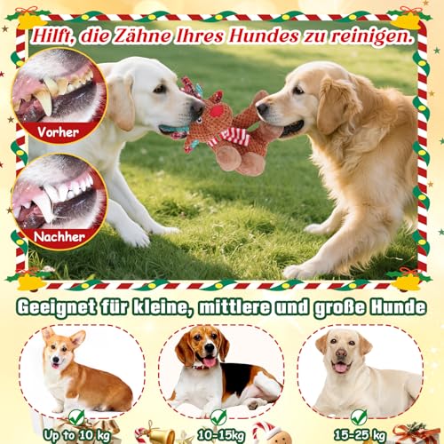 Generisch Quietschendes Hundespielzeug, Plüsch Welpenspielzeug, Robustes Interaktives Hundespielzeug für kleine und große Hunde, Langlebiges Kauspielzeug für Hunde, Gegen Langeweile