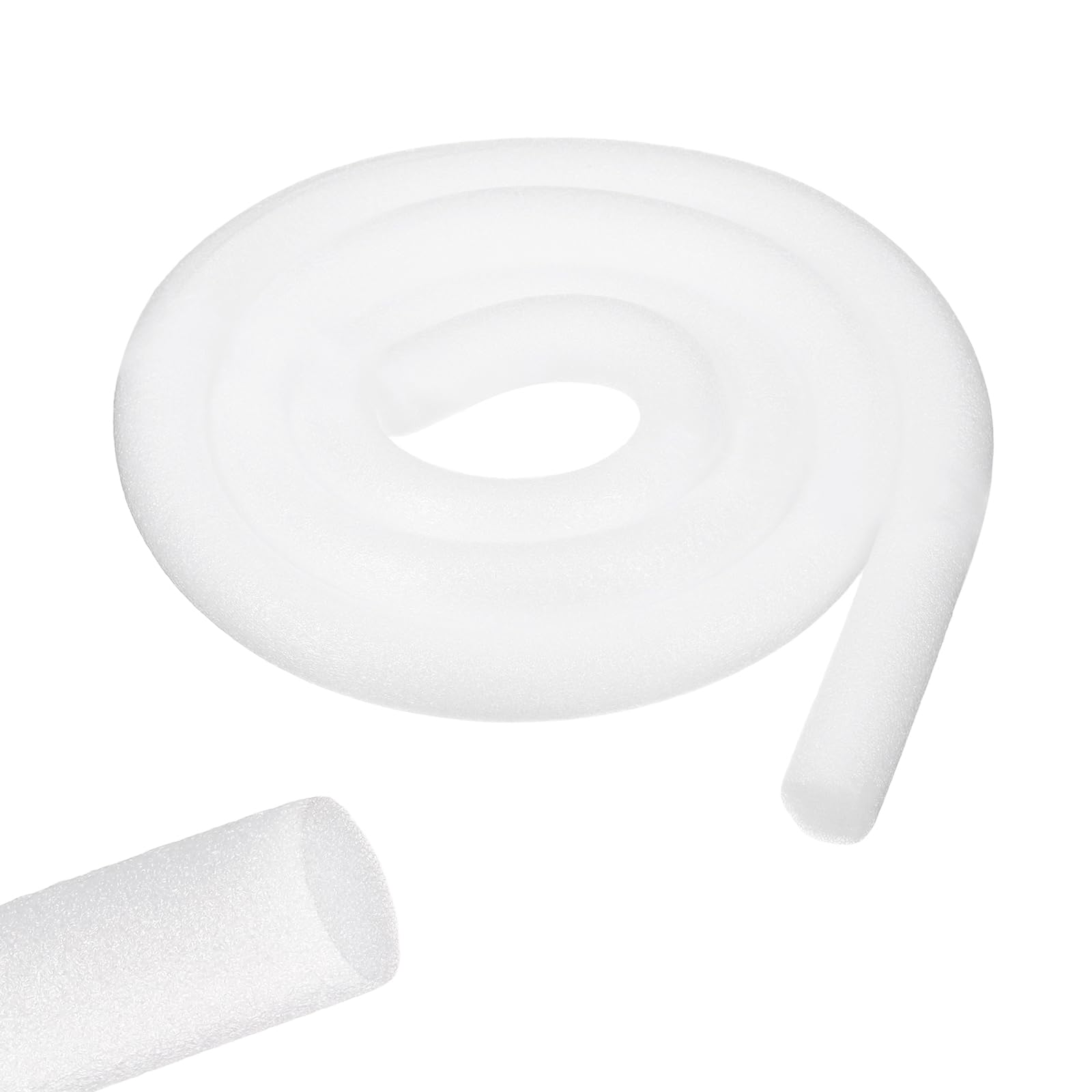 sourcing map 3 Roll 6.5 ft Foam Noodles for Crafts, 13/16 Inch Dia Pearl Cotton Tube Rod for Flower Modeling DIY Arts Supplies Sealing Concrete Gaps Filler, Crack Filling, Doors, White