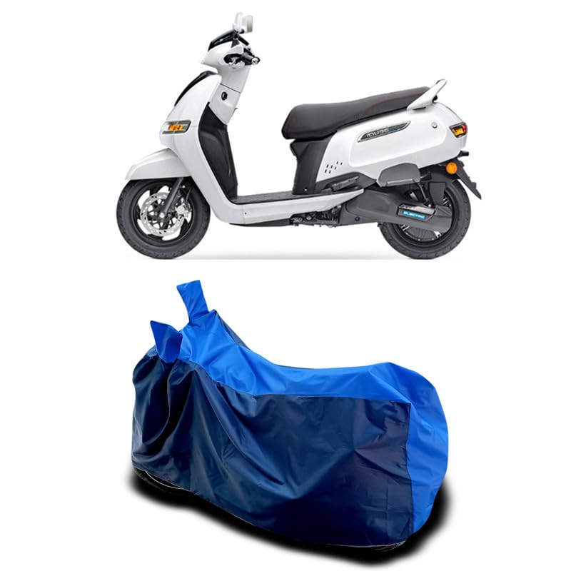 Image of DUFFEL-Two Wheeler Bike Body Cover Compatible for Tvs Iqube Electric Bs6 Heat Protectio /UV-Rays /Birds Dropping /DustProof /Waterproof All Variants [Nevay Blue]