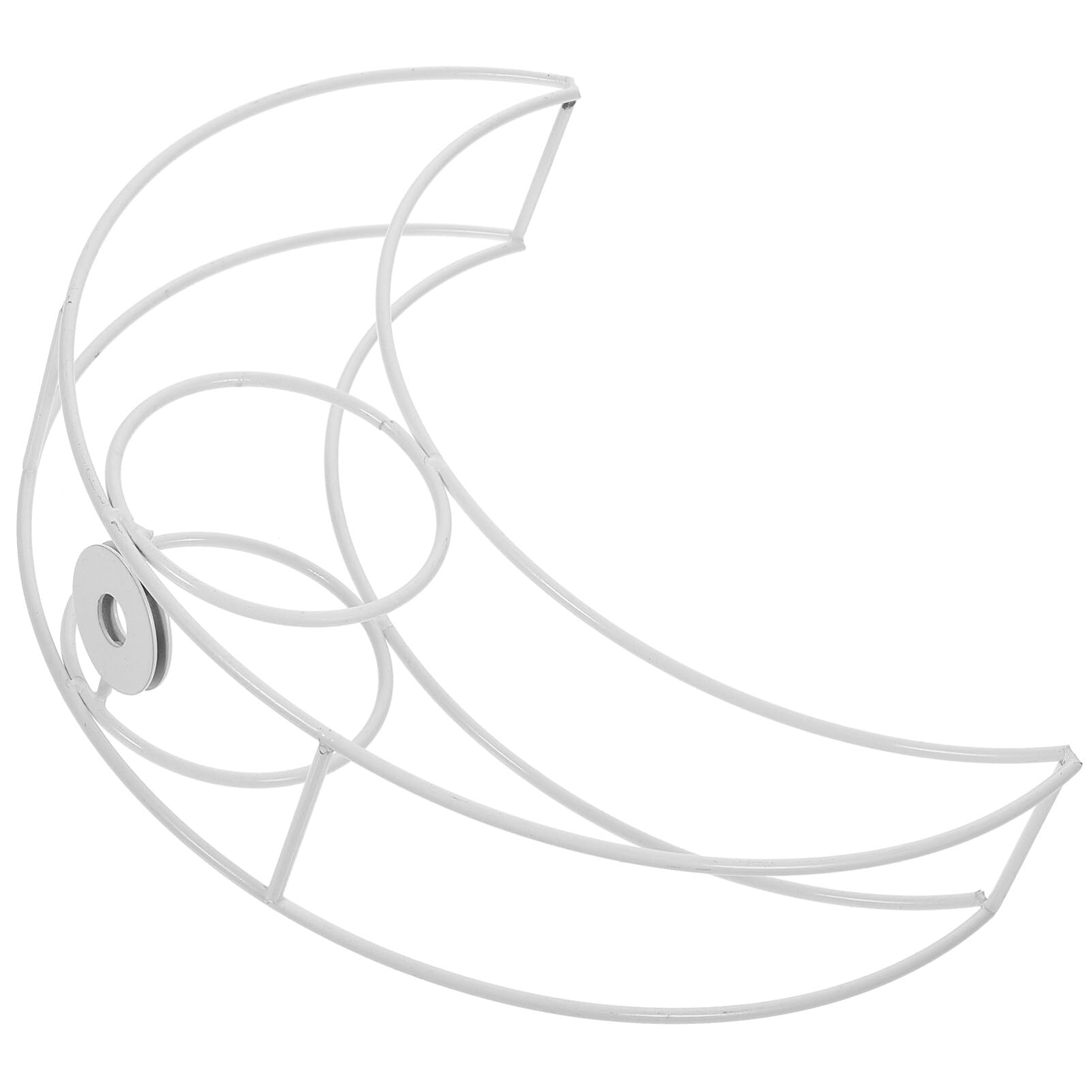 Alipis Wire Lampshade Frame and White Finish Replacement Moon Shape with Stable Iron Structure for Table Lamps Suitable for DIY Table Lamps