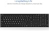 Teclado inalámbrico Arteck 2.4G de acero inoxidable, ultra delgado, tamaño completo con teclado numérico para computadora/PC/laptop/Surface/Smart TV y Windows 10/8/7, batería recargable incorporada 5