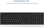 Arteck Clavier Sans Fil 2.4G Acier Inoxydable Ultra Fin Clavier Pleine Taille avec Pavé Numérique pour Ordinateur/Bureau/PC/Portable/Surface/Smart TV et Windows 10/8/7 Batterie Rechargeable Intégrée