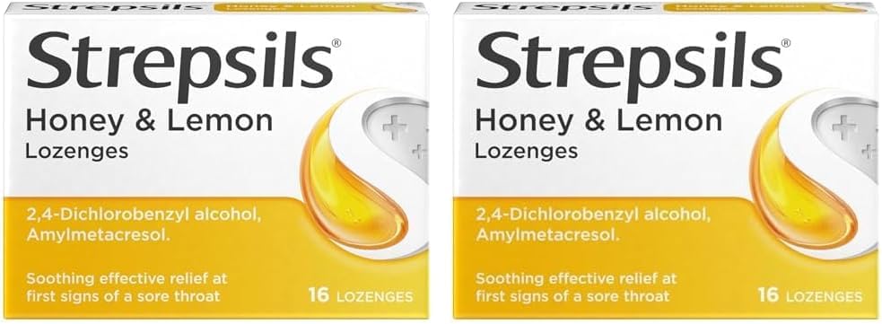 Honey and Lemon Lozenges, 16 Total, Soothing Relief, Sore Throat Relief, Immediate Prevention, Effective Antiseptics, Fast Acting Relief, Up to 2 Hours Relief, Sore Throat, Medication