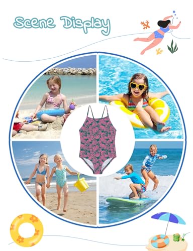 Image of weVSwe Baby Girl Swimsuit One Piece Swimsuit Cute Toddler Girls Sleeveless Bikini Kids 2-10 Years
