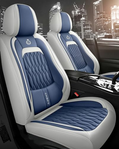 Full Set Car Seat Covers, LuxuryLeather Seat Cover for 5 Seats Cars, Waterproof Full Coverange Car Front Back Seat Protector Cushions Universal Fit 95% Cars Trucks SUVs Sedans (Blue)