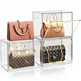 Clear Purse Storage Organizer for Closet, 3Packs Handbag Storage Organizer, Acrylic Display Case for