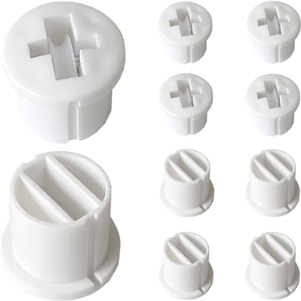 Cutelec 10pcs Bottom Rail Cord Cover Button White Color Tape Lock Plug for Faux Wood Bottm Rail with 21/32"(17mm) Hole Blinds Ladder Cord