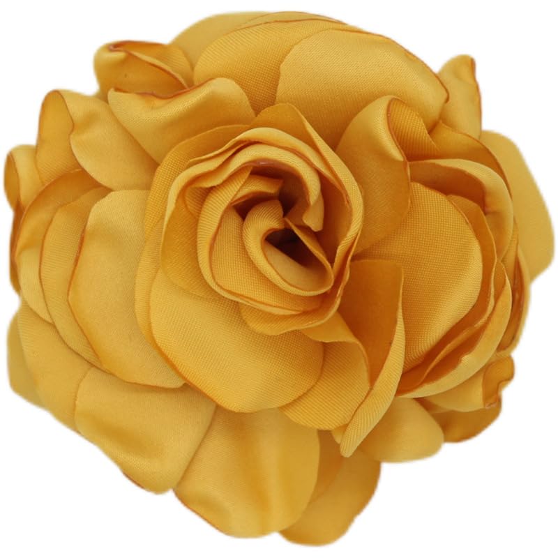 Image of Rose Brooch and Pin for Women Elegant Delicate Flower Pin Shawl Clip Duck Beak Clip for Women's Dress Banquet Party Jewelry Gift