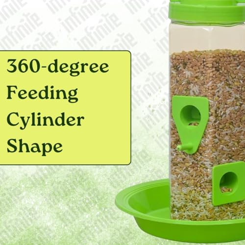Image of Bird Feeder Water & Food Tray with Nest | Hanging Balcony Bird Feeder for Home Garden | Attracts Sparrows, Parrots, and More - Ideal for Outdoor Use (Food Feeder)