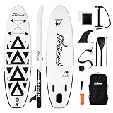 FunBase Premium Inflatable Stand Up Paddle Board 10’6’’×32’’×6’’ (6’’ Thick) Non-Slip Deck with SUP Accessories Perfect for Youth Adults Beginner