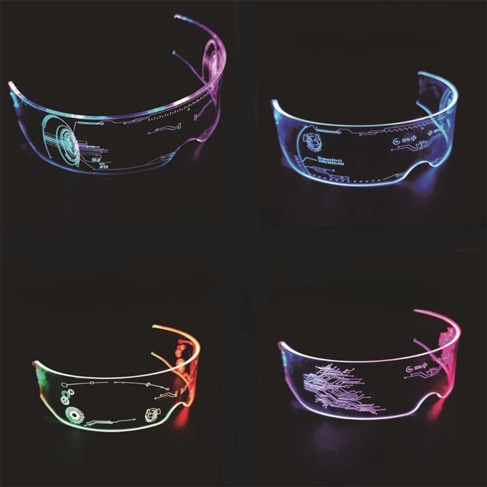 Amazon.co.jp: HDFC SF サイバーパンク 近未来 光る メガネ ネオン