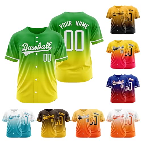 Custom Gradient Baseball Jersey Baseball Shirt Uniform Personalized Printed Stitched Names Numbers Logo for Men Women Boys