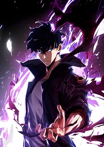 Image of NIJUKA Anime Printed Metal sheet Poster For Home And Room Decoration | For Anime Art Fans Boys And Girls (Jin wo Deadly look)