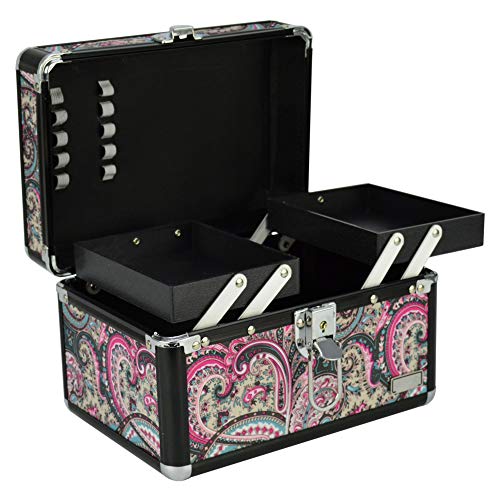 Maleta Para Maquiagem e Joias Frasqueira Mandala Indiana Preto CBRN12596