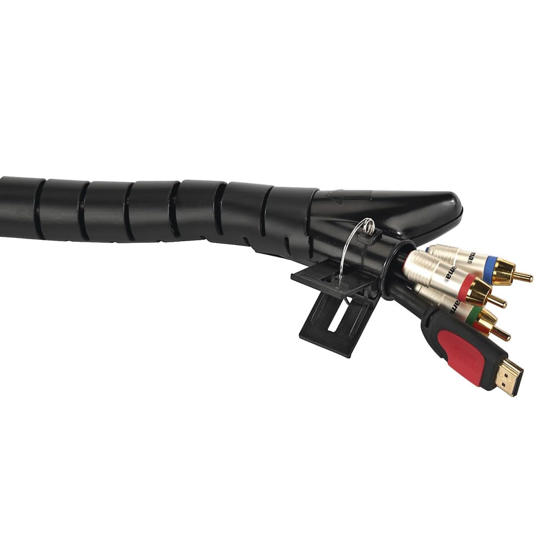 HAMA, Flexible Cable Organizer (Hama Spiral Flexible Cable Hose, Universal, 30 mm, 1.5 m) Black, 150 cm - Image 4