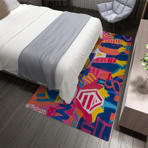 Tapis d'intérieur à poil bas 60x90cm multicolore et lavable en machine - 5