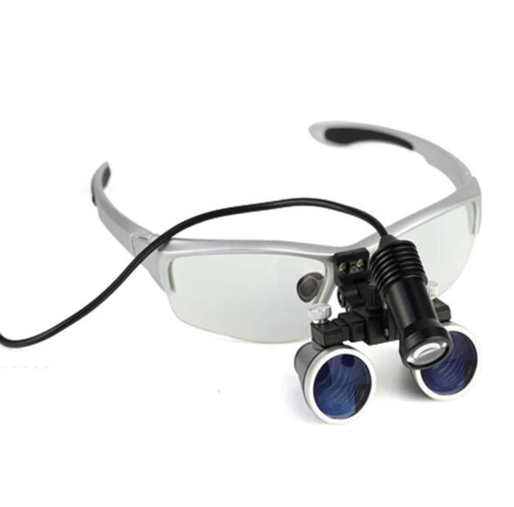 asdchZen Dental Loupes,3.5X 420Mm Dental Surgery Magnifying Glass,Binocular Loupe,Handsfree Headband Magnifier,With Headlights,With Handy Carry Case,For Hobby,Electricians,Jewelers