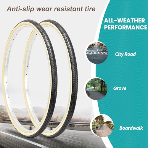 MOHEGIA 26×1 3/8 Inch Bike Tires (37-590 mm) – 2-Pack