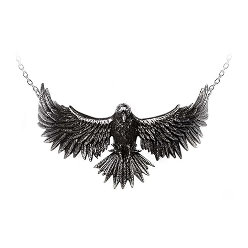 Alchemy Gothic Curse Of Coronis Pendant Donna Collana Nero/Argento Peltro, Peltro