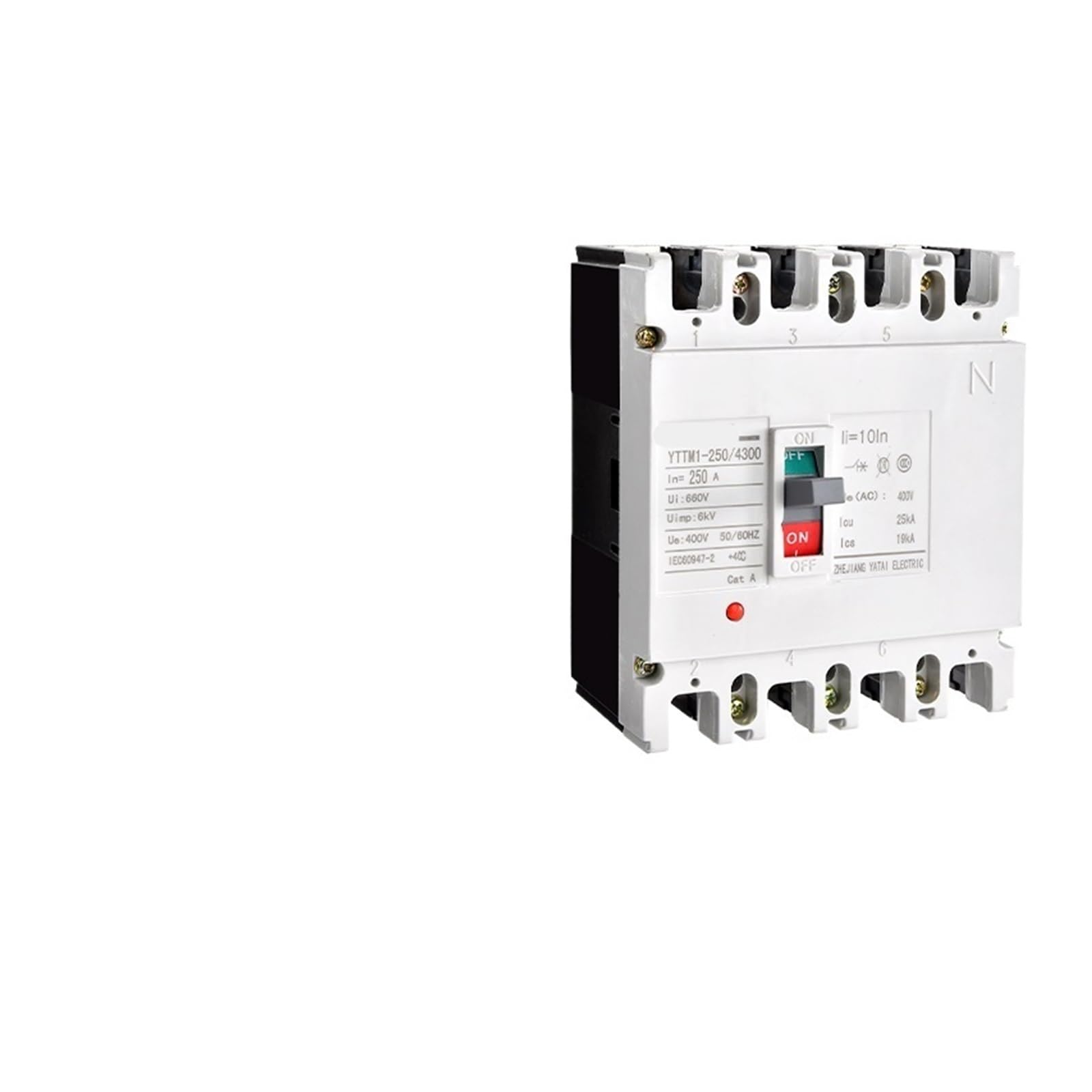 Interrupteur transparent triphasé pour armoire électrique MCCB 4P 400V