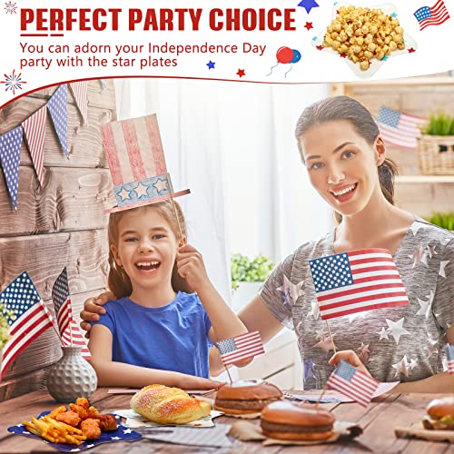 Rtteri 100 Pcs 4Th Of July Paper Plates Red White And Blue Patriotic Star Shaped Disposable Party Plates American Flag Dessert Plates Independence Day Food Snack Tray For Party Supplies (Star) #TOP4