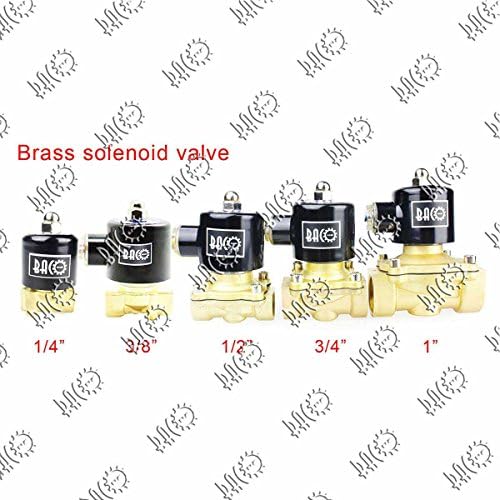 BACOENG 3/4"BSP AC220V Brass Electric Solenoid Valve N/C for Air Water Oil