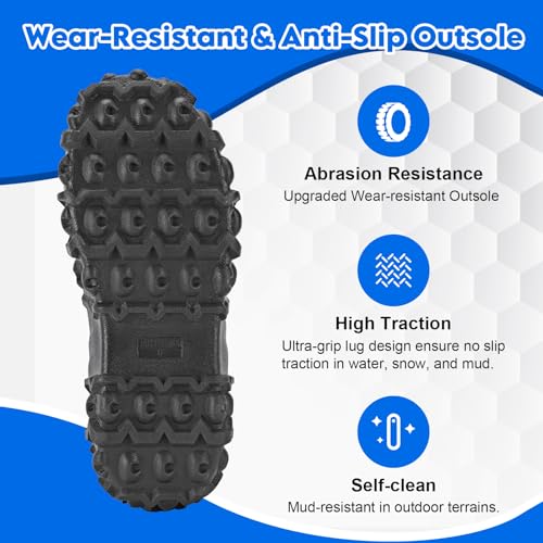 Showave Rain Boots for Men Waterproof Insulated Rubber Neoprene Boots Heavy-duty Mud Boot for Farming Raining Fishing Gardening Yard Work3