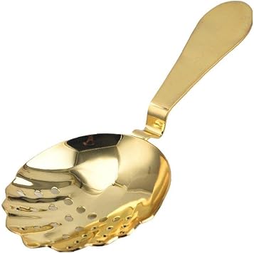 Julep Strainer, Stainless Steel Cocktail Strainer, Drink Bar Strainer, Bartender Colander, 1 Piece, Gold