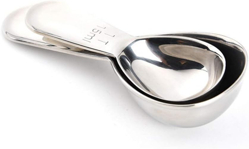 UPKOCH 6pcs Stainless Scoops Set Measuring Spoons for Coffee Beans Flour Spices Mini Sized Ergonomic Design for Kitchen Office Use