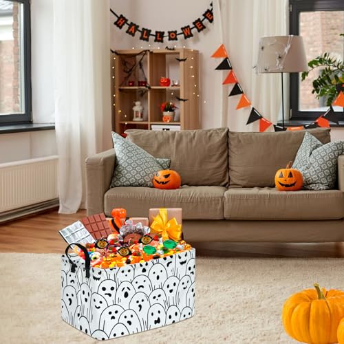 Image of Halloween Box Hamper Storage Basket Collapsible Organizer Bin Gift Shelf Baskets for Home and Kitchen Storage