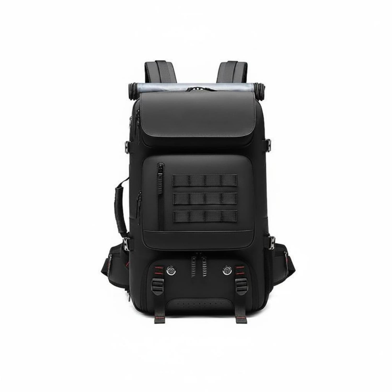 Hiking Backpack Large Capacity Travel Backpack Oxford Textile Rucksack for Men, Black-picture-30