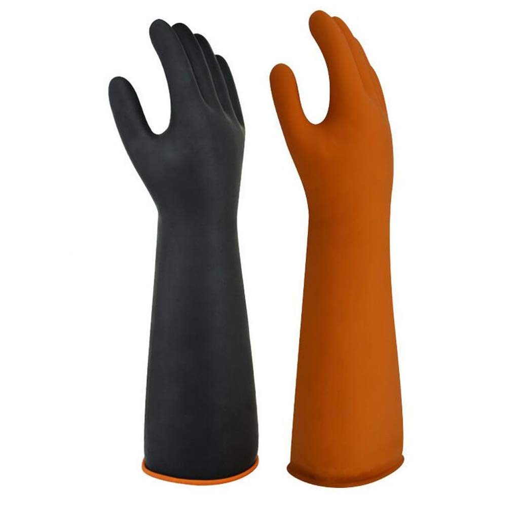 Guantes de jardinería, 1 par de trabajos limpieza caucho nitrilo resistentes al aceite solvente(45cm)