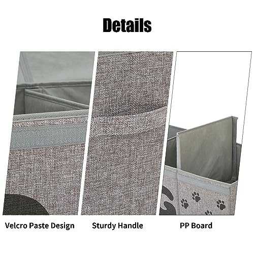 Qozary Dog Toy Storage Box - 3 Grids Large Dog Toy Basket and Storage Bin With Lid for Pet Supplies, Perfect To Keep Everything Organized - Image 6