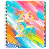 Student Planner 2026-2027 - School Planner, Aug. 2026 - Jun. 2027, 8.5' x 11', School Planner 26-27, 2026-2027 Academic Planner with 3-Hole Punched, Colourful Monthly Tabs & Stickers