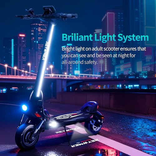 REYWMER KULLTER Electric Scooter, 60V 23.4AH Dual Motors 1300W (Peak 4000W), 50MPH Top Speed, 10-Inch Off-Road Tires, 360° Lights, Front & Rear Dual Suspension, Quick Fold, High Weight Capacity - Image 6