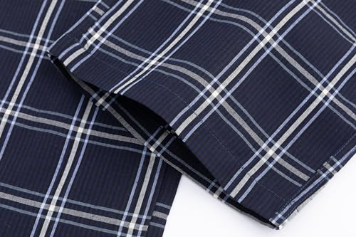 Image of JupiterSecret Mens Pajama Pants Set Cotton Lightweight Plaid Sleep & Lounge 3-Pack PJ Bottoms with Pockets and Button Fly