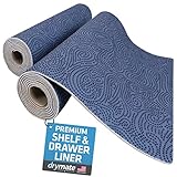 Drymate Premium Luxury Shelf & Drawer Liner, Thick Cushioned Fabric, Non-Adhesive, Absorbent, Waterproof, Slip-Resistant, Liners for Kitchen Cabinets, Cupboards (USA Made)(12”x59”)(2-Pack)(Blue)