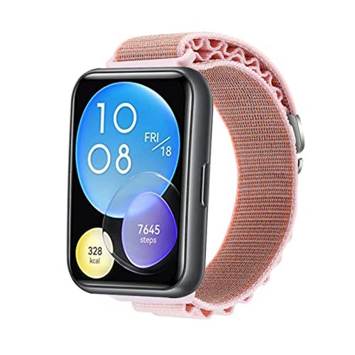 コンパチブル Huawei Watch Fit 2 バンド ナイロン 交換用バンド Huawei Watch Fit 2 バンド ステンレス 金属 バックル 柔らかい 快適性 通気性 脱着簡単 調節可能 おしゃれ ナイロンバンド Huawei Watch