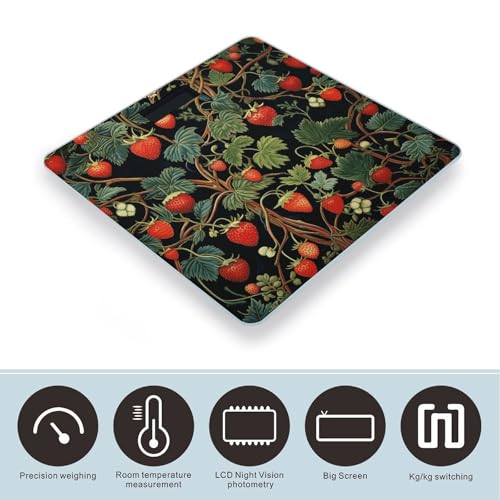 Báscula digital de baño con diseño fresa y vidrio templado miniatura 3