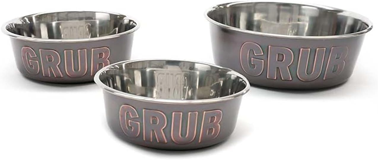 Rosewood Stylish and Modern Copper Non Slip Stainless Steel Dog Bowl, Large