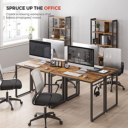 Vasagle ULWD045B01 Computer Desk, Office Desk With 8 Hooks, For Study, Home Office, Easy Assembly, Steel Frame, Industrial thumb #3