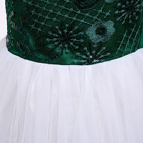 Robe de demoiselle d'honneur brodée vert foncé pour mariage chic - 5