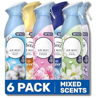 Febreze Air Mist Air Freshener Spray odour Eliminator Home & Office Fragrances - Mixed Scents - 185ml - Box of 6