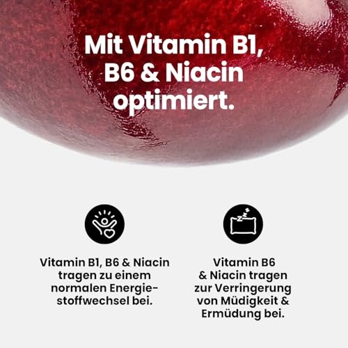 Best Body Nutrition ZEROP Vital Zuckerfreies Getränkekonzentrat Sirup Kirsche Ohne Aspartam 1 L ergibt 80 L Getränk Fitness Drink mit Vitaminen B1 B6 Niacin Kalorienarm Wassersprudler
