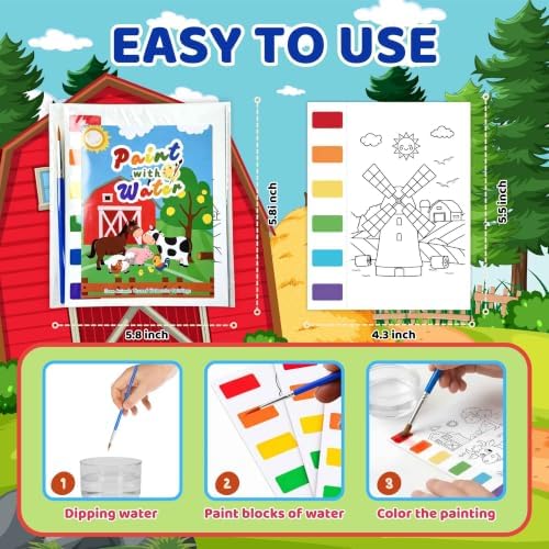 Zoyeven 144 Pcs Farm Animal Watercolor Coloring Books Farm Party Favors Farmhouse Gifts Barnyard Art and Crafts Well-Packaged Classroom Reward Prizes School Activity — view 2
