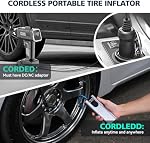 CYCPLUS Gonfleur de pneus Portable Air Compresseur, 150 PSI Sans fil Air Pompe numérique LCD Courroie de pression d'écran, Pompe électrique pour voiture, moto, vélo et boules