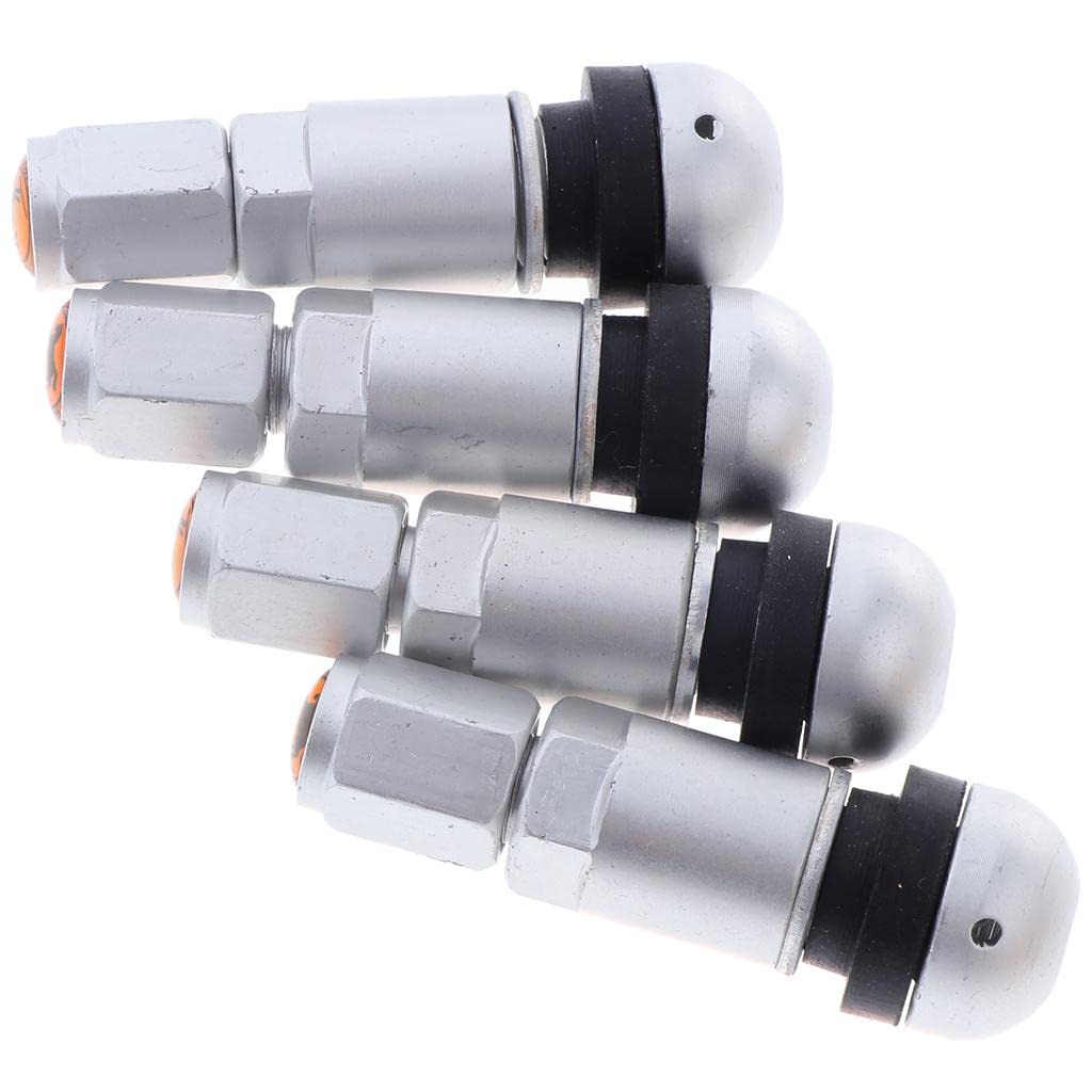 4 Pcs Car Tubeless Wheel Dust Caps Tire Valve Stems Moonlight silver + Black| Motors |Valve Stems & Caps-image-13