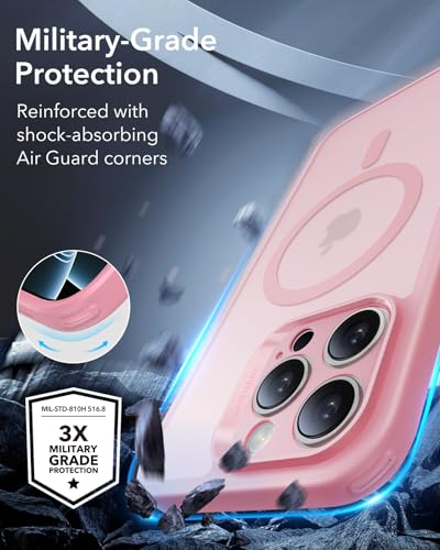 ESR for iPhone 16 Pro Max Case (4 in 1) Set, Translucent Matte Case with Screen Protector, Compatible with MagSafe, Military-Grade Protection, Classic Series,Frosted Pink - image 4