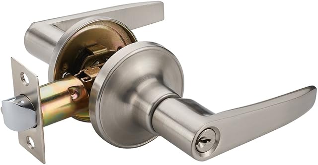 HAIFUAN Door Lever Handle Lock, for Use of Entry, Passage, and Bathroom(802-K with Key)