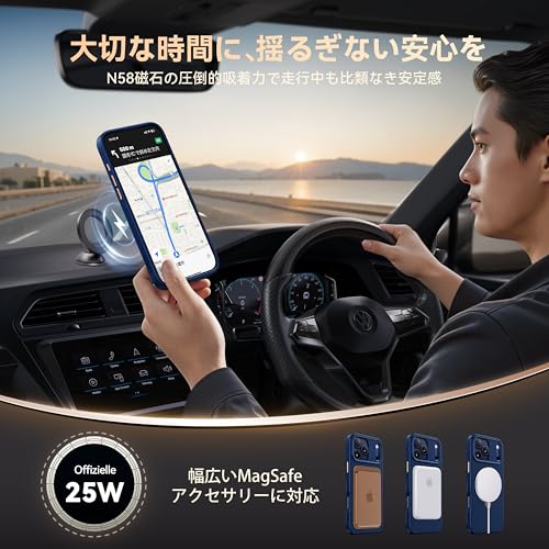 undefined 【2025新登場・機能美の極み】CASEKOO iPhone 17 Pro Max 用 ケース 360度回転スタンド MagSafe対応 米軍MIL規格 360°全方向耐衝撃 滑り止め マット仕上げ黄変防止 ワイヤレス充電対応 ストラップホール付き いphone17promax 用ケース 6.9インチ「MagicStand Pro」(ブルー) の商品画像 3